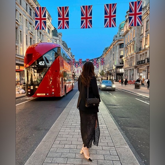 Hill House Isabel Nap Dress Navy Blue Scallop Lace Size Medium - Picture 7 of 8